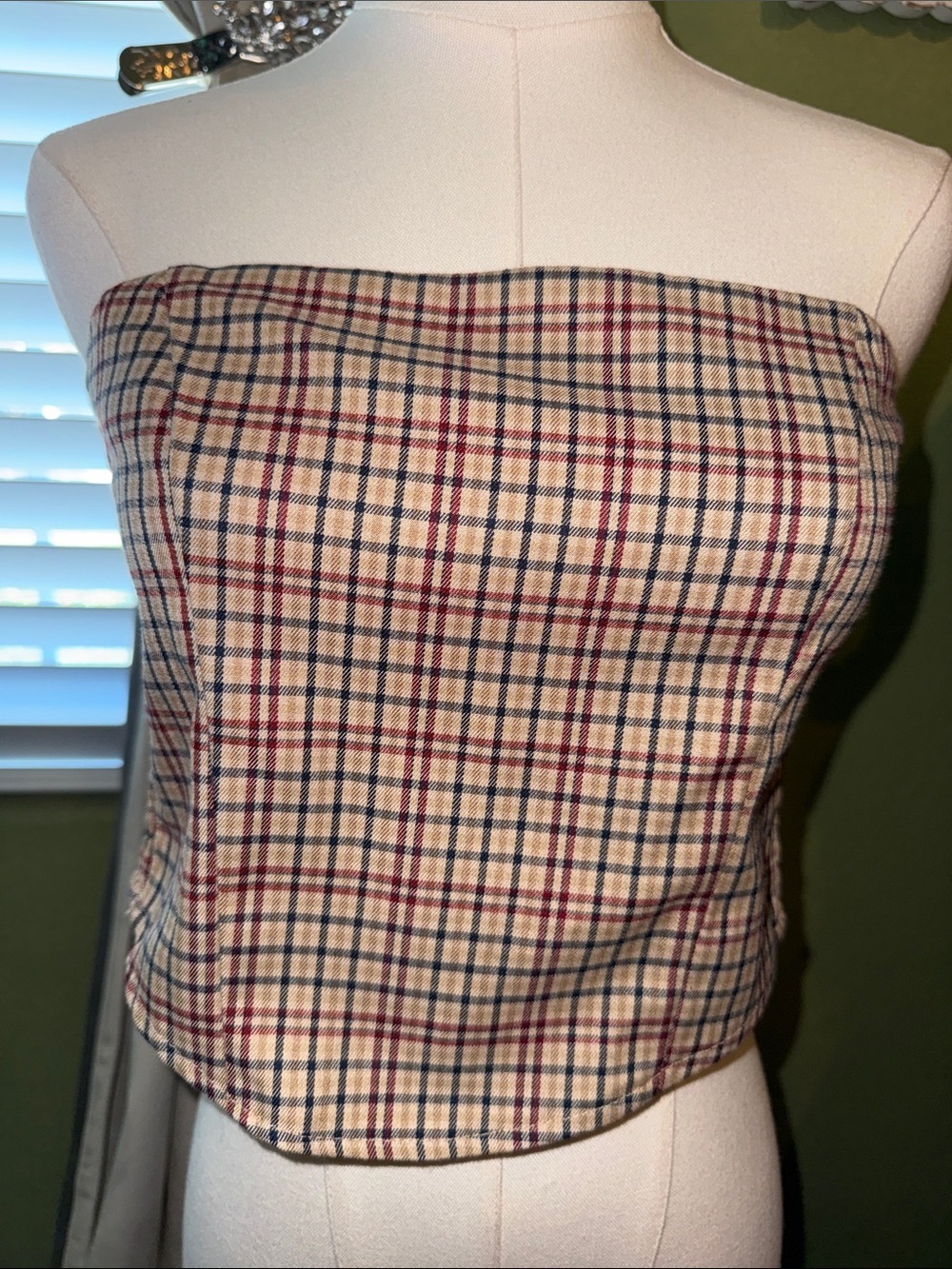 Strapless Plaid Tube Top